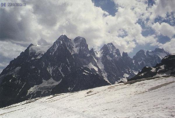 La Pelvoux i els altres cims del Glacier Noir.