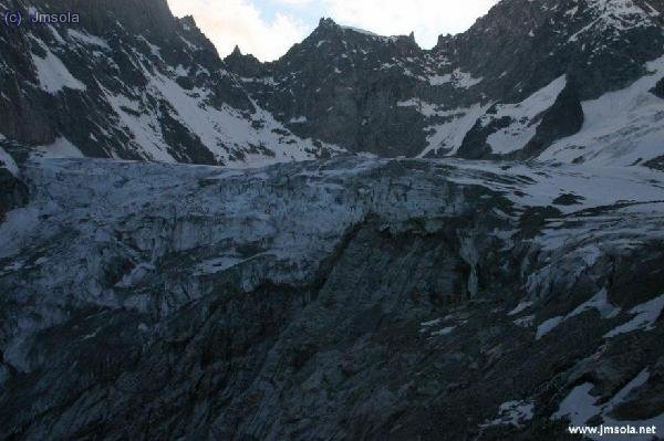 Els blocs de gel del principi de la glacera
