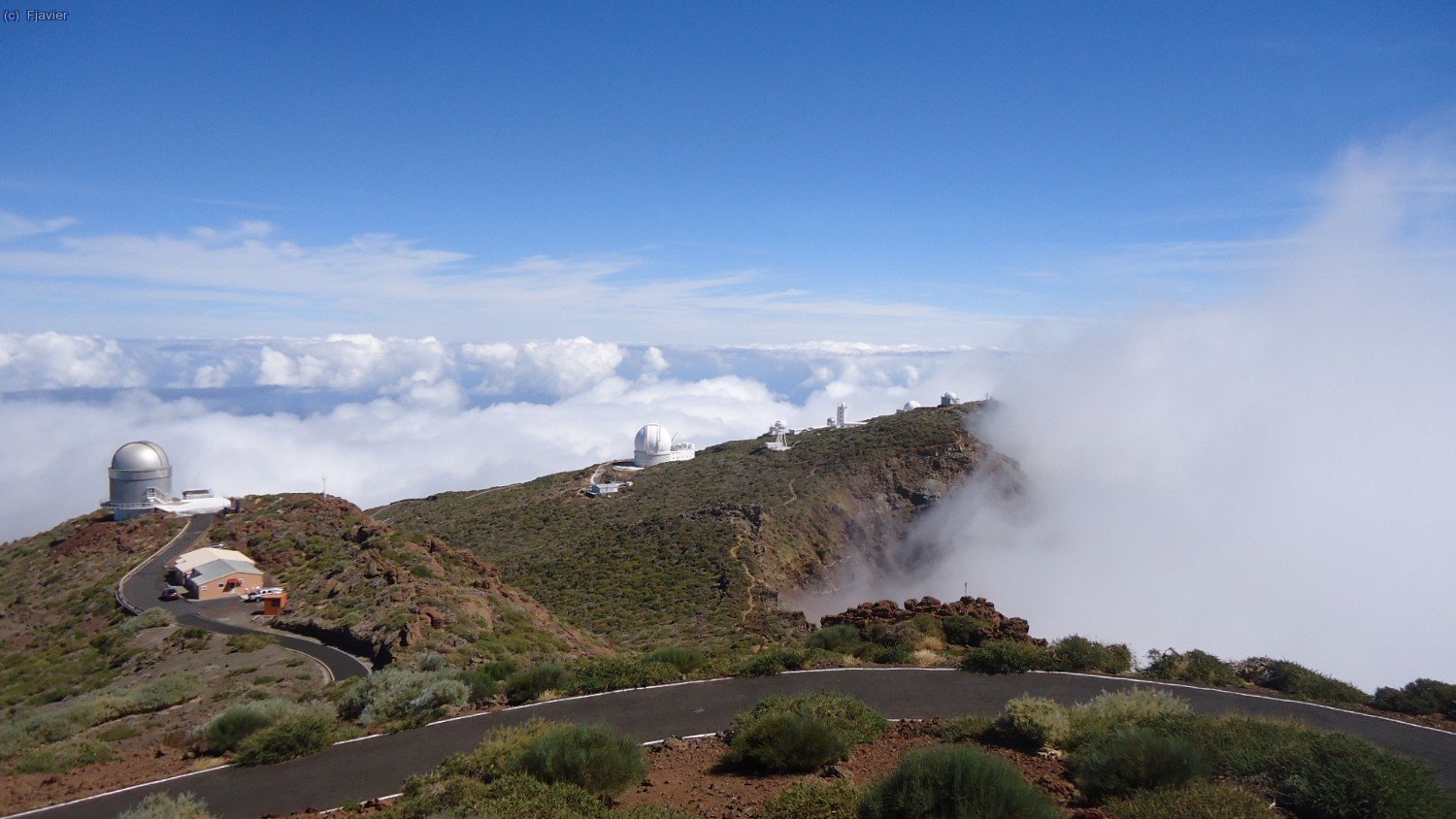 Els observatoris astronòmics del Roque de los Muchachos, que arriba als 2.416 metres.