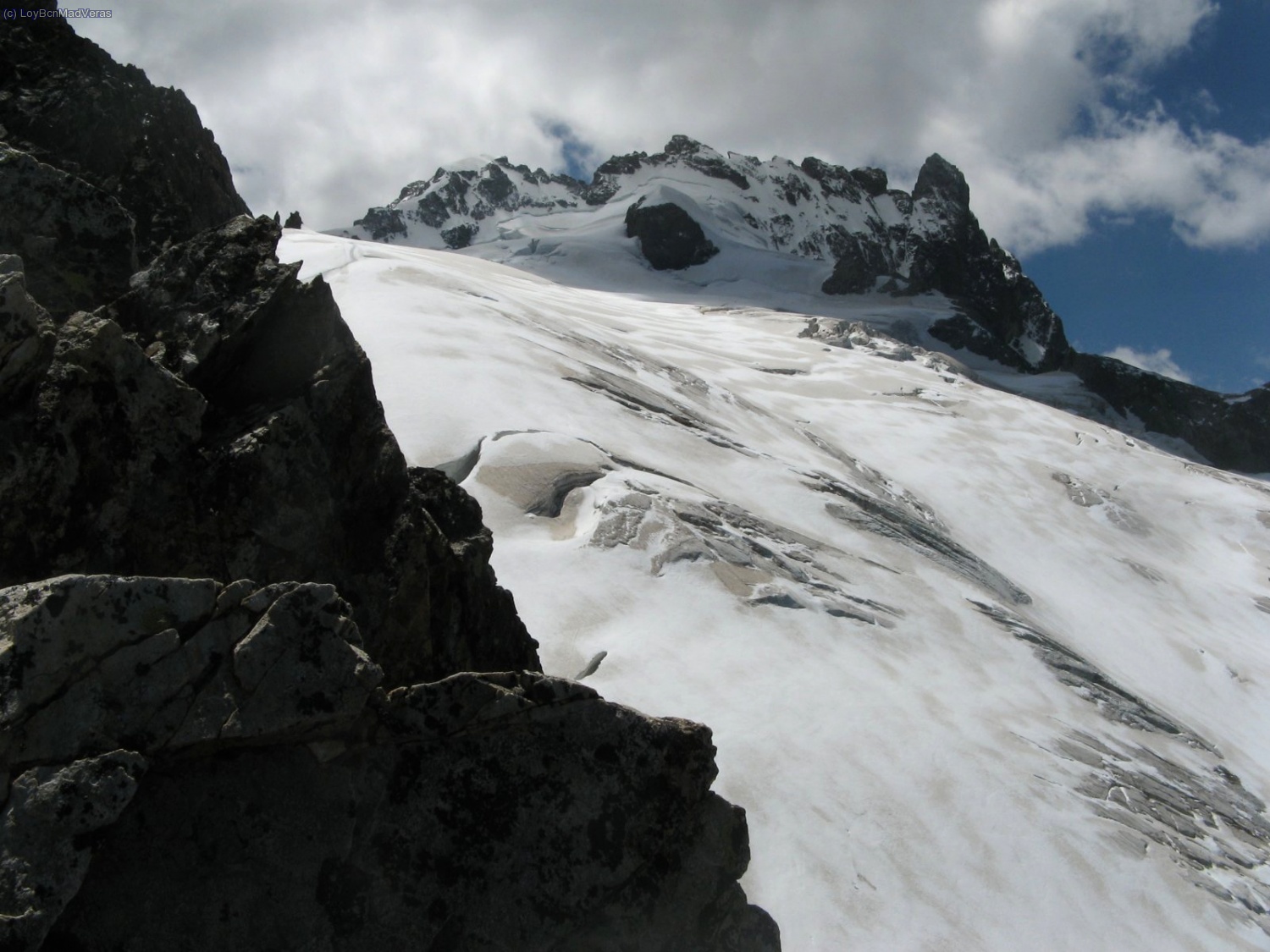 Vista del Glaciar y el cresterio de la Meije