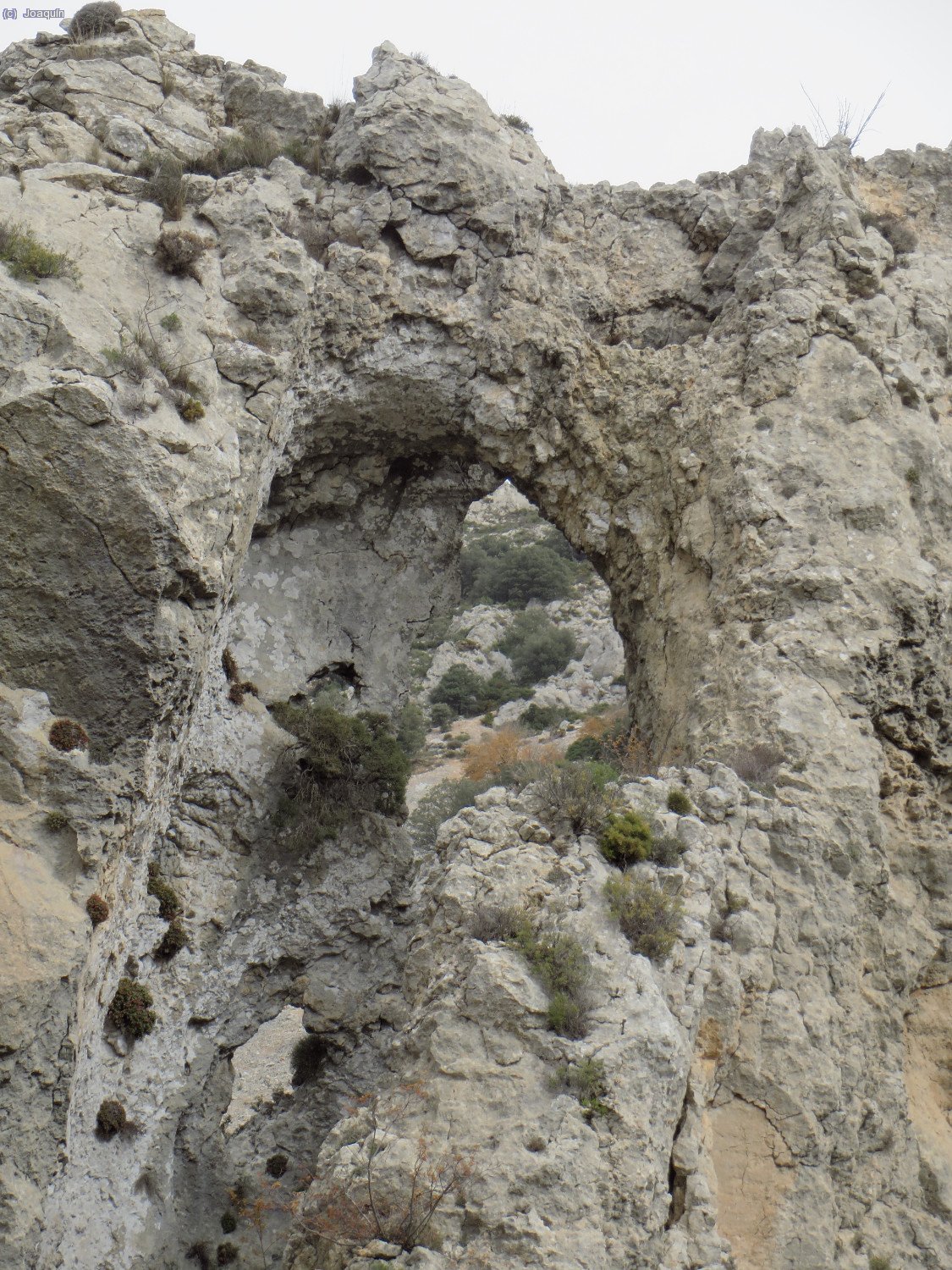 Escarpes y erosión caliza sobre el Barranco Hondo