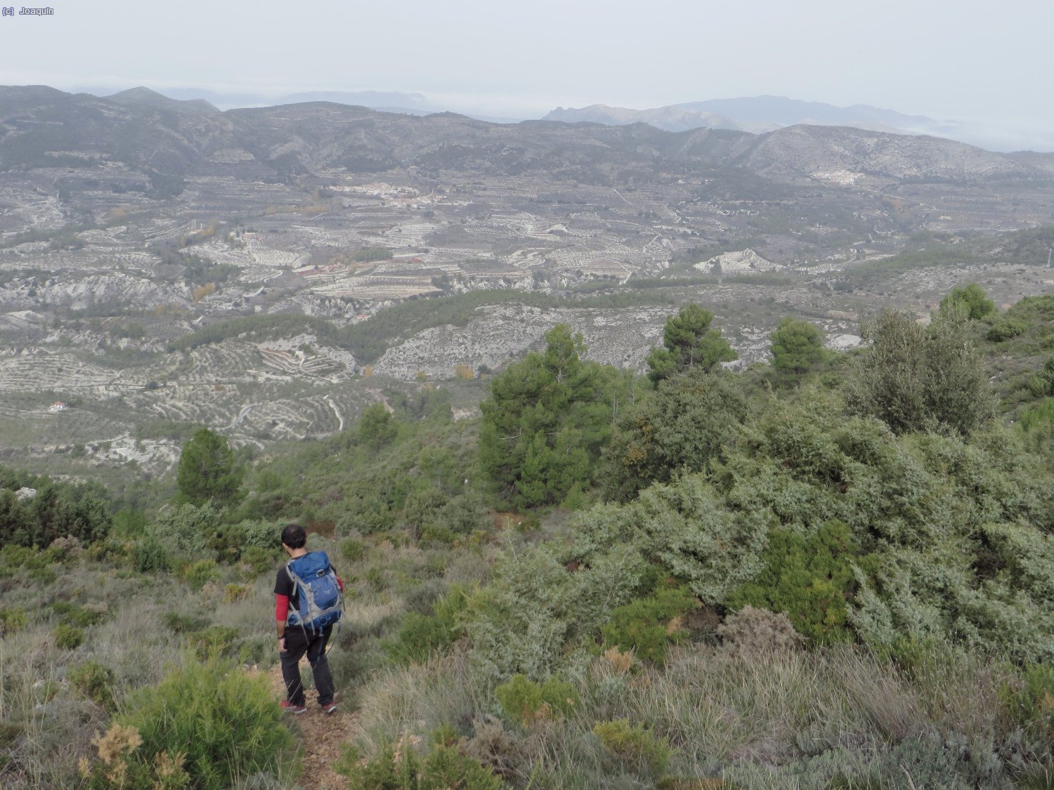 Senda de camino a Fageca, vistas hacía la Vall de Seta y Sierra de l