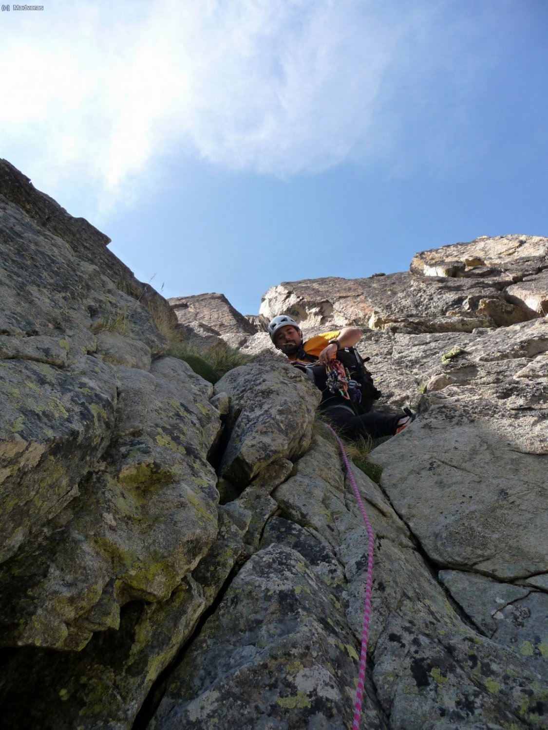 Aguito en el diedro de entrada a la Dent del Gegant