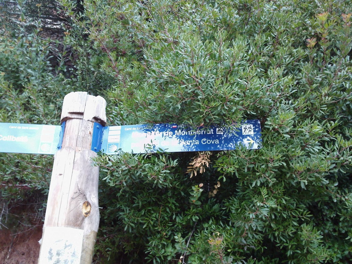 Cartel indicador en el Parking de arriba, el de las cuevas