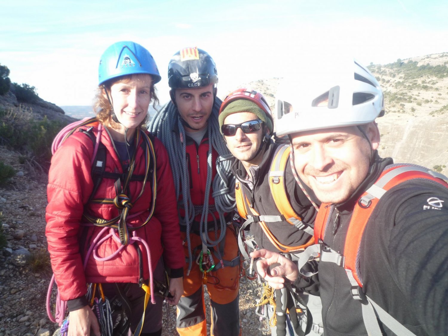 ABT en el final de via. Eli, Guifr&eacute;, Rapaz y yo