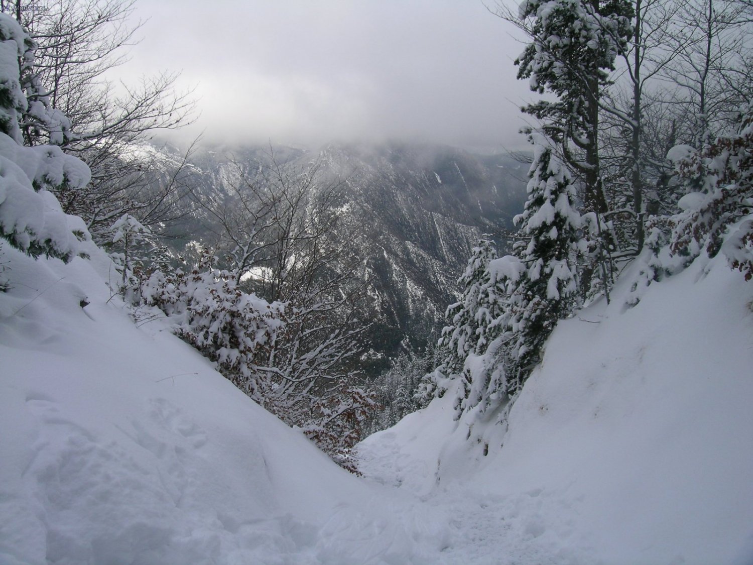 ... y luego ha levantado y ha cubierto las cimas, pero nos ha dejado ver el valle