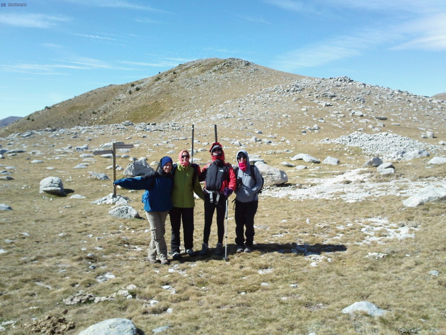 Silvia, Juana, Mar&iacute;a y Montse en el Coll de Pal
