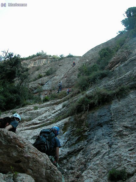 Esperant per a apsar el tram dels esglaons taronges.