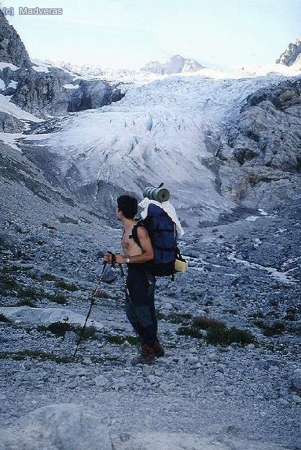 El Glacier Blanc!!! i el MadEdu contemplant la seva majestuositat :-)