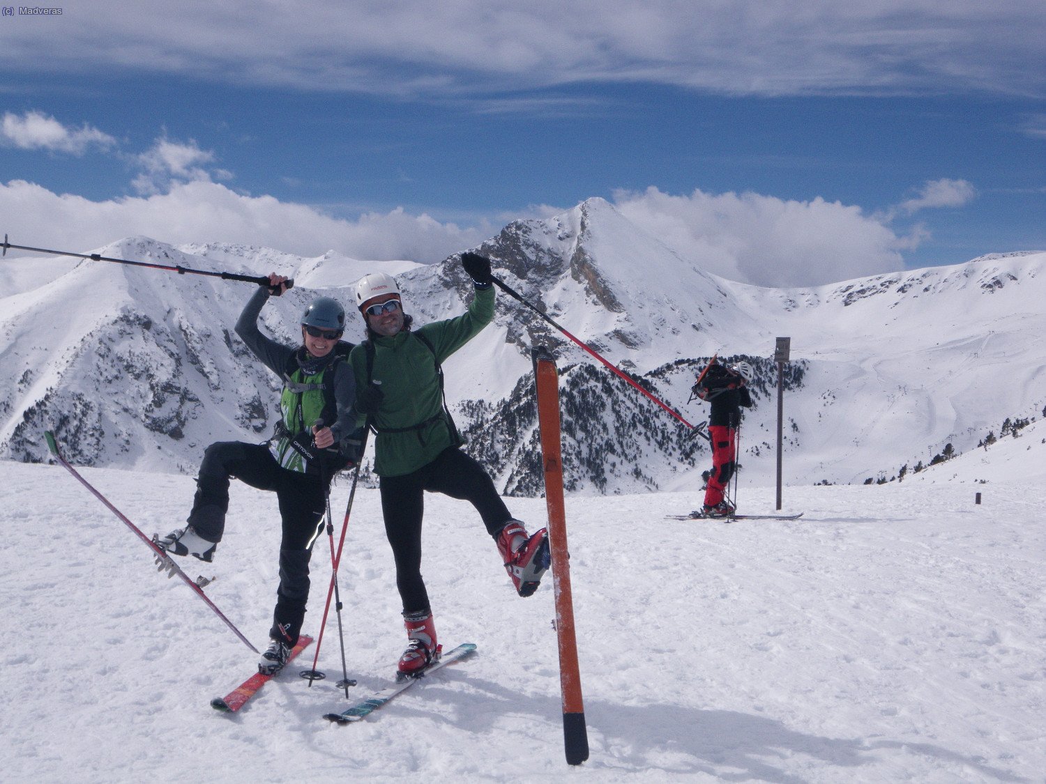 Silvieta i Magh en el coll de Mentet, derrera un servidor jejeje 