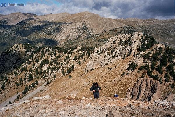 Al fons el Cadí. Dani pujant desde Verdet.