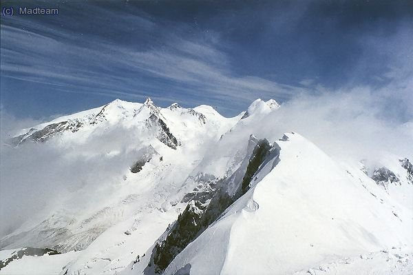 Breithorn central, detras el Liskamm y el macizo del Monte Rosa
