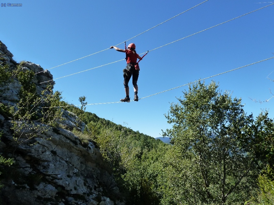 Txus, en el puente tibetano, que fuimos a ver qu&eacute; tal......