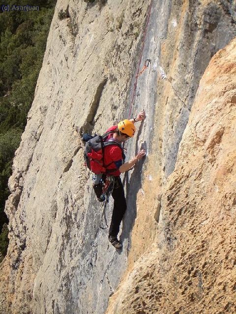 Marc en el 1er largo del Clan: 6c