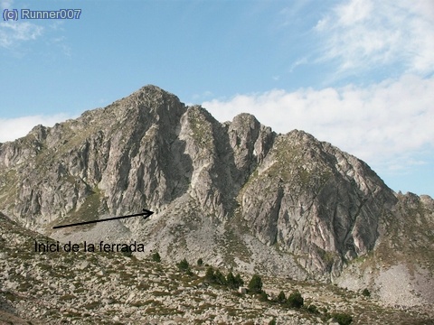 Vista general del Bony , amb indicaci&oacute; d&acute;inici de aquesta