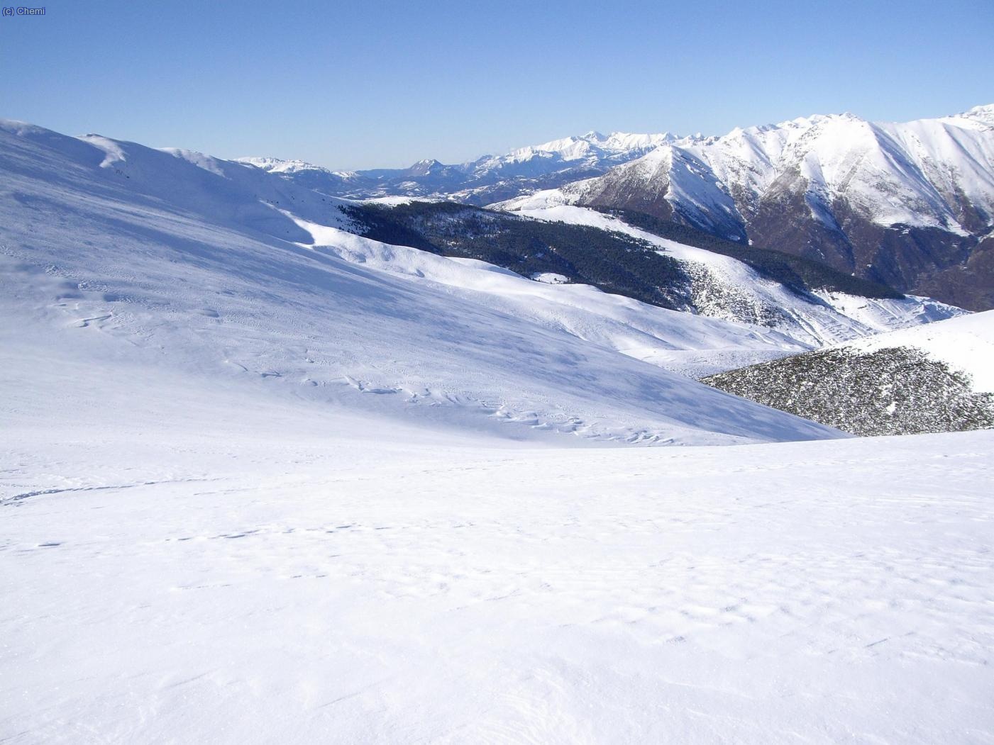 Descenso desde la Pala del Pic de Ginebrell hacia el Barranc de la Solana Avall