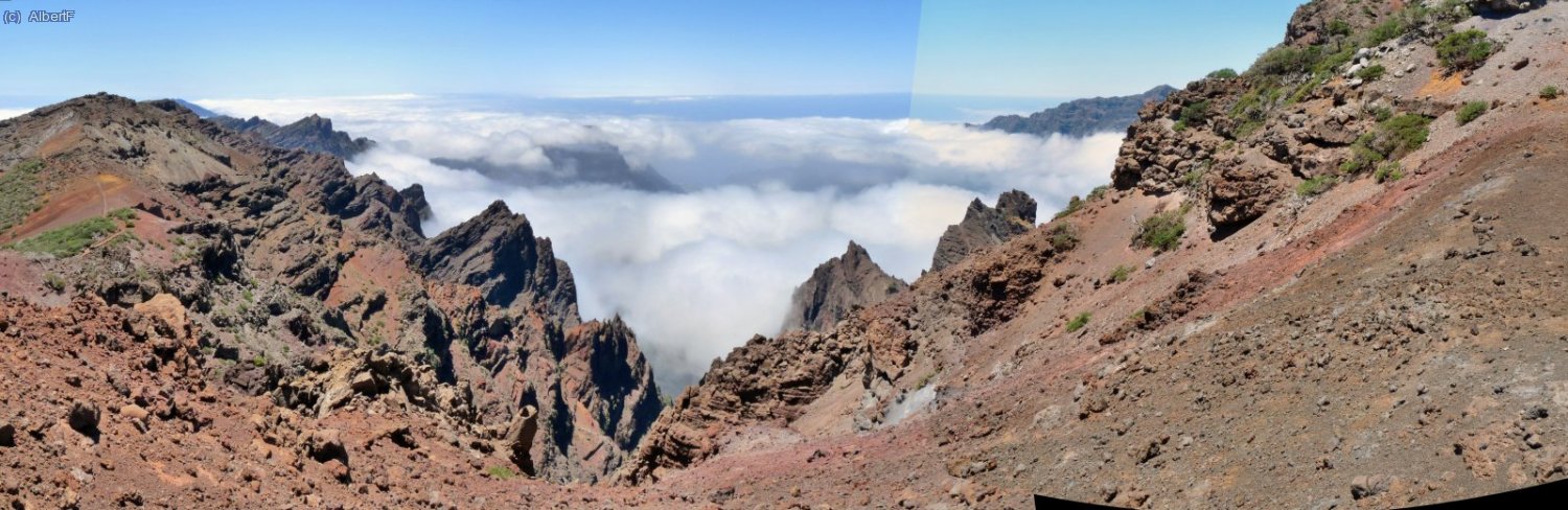 Vista de la Caldera de Taburiente des de la ruta de El Bast&oacute;n (GR 131)