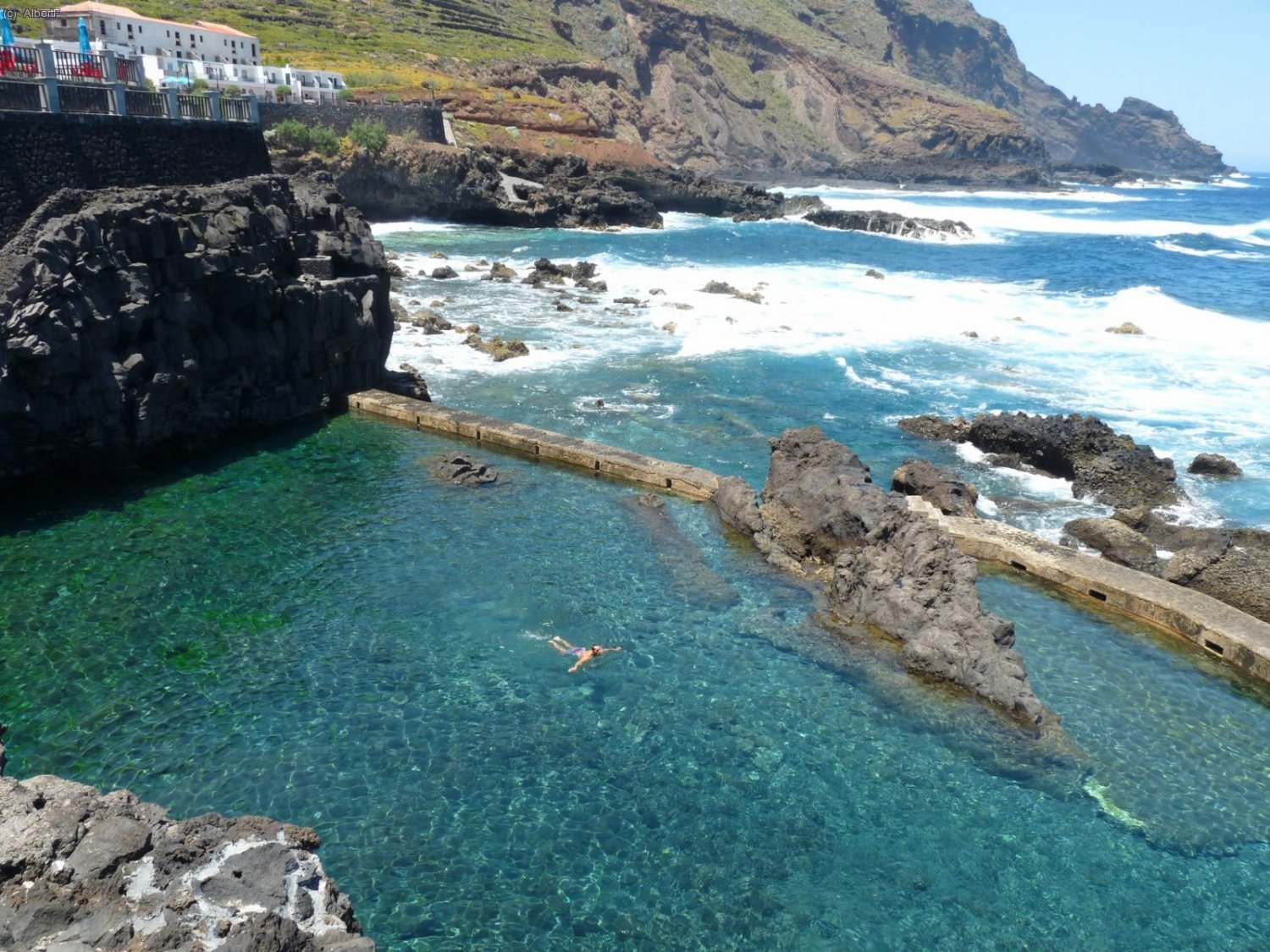 Piscinas de la Fajana, final del recorregut per l&acute;illa. Han estat 125km de senders perfectament senyalitzats.