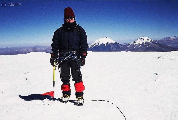 Olga en la cima del Sajama, a 6542m!