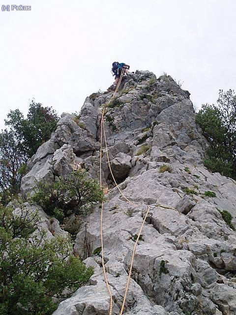 A partir de este punto...decidimos plegar al cuerda hasta llegar al rápel..