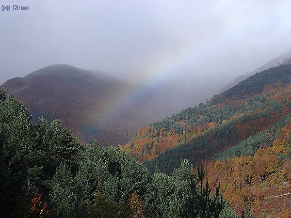 El arcoiris en el camino de vuelta hacia Ochagavia, bajando del Orhi