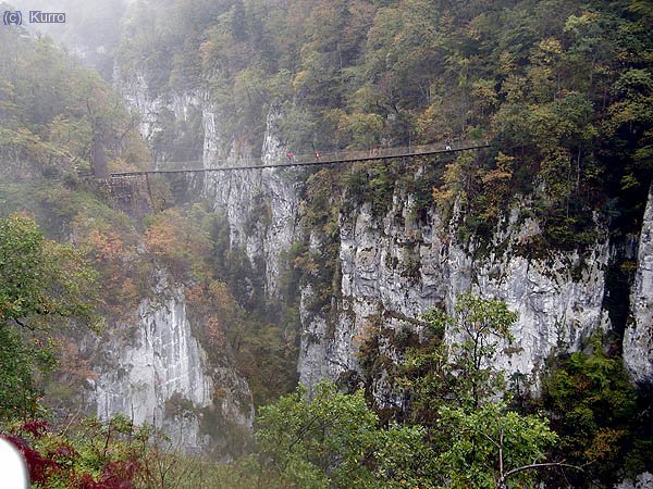 
La pasarela de Holtzarte. Se distinguen personas
