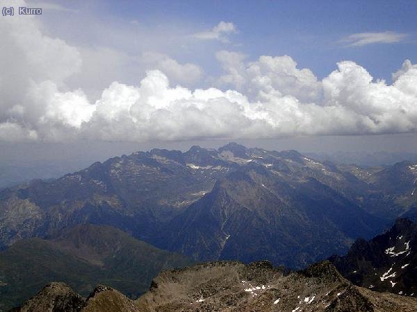 Aneto y Maladetas desde cima del Posets