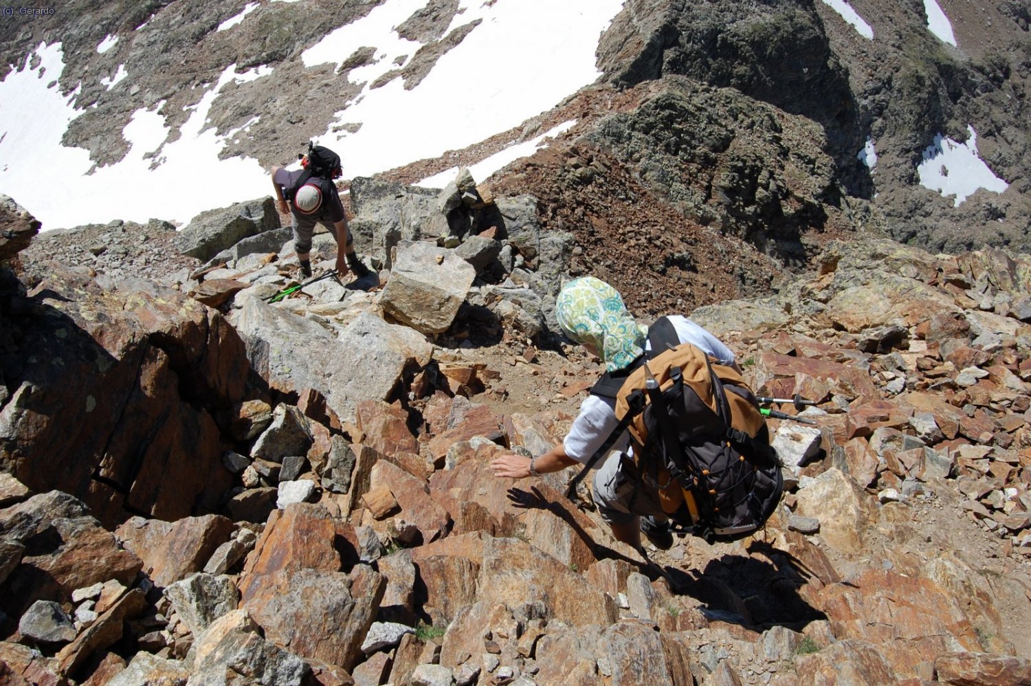 Los primeros metros de descenso.