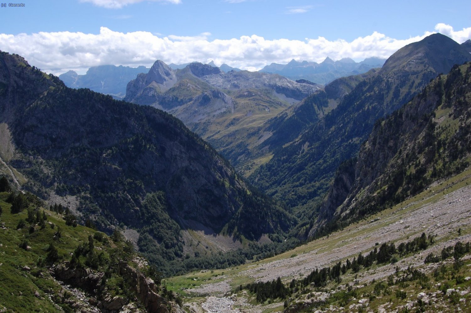 Un panorama hacia el suroeste, m&aacute;s o menos.... La tarde, variable y con nubosidad retenida al norte.