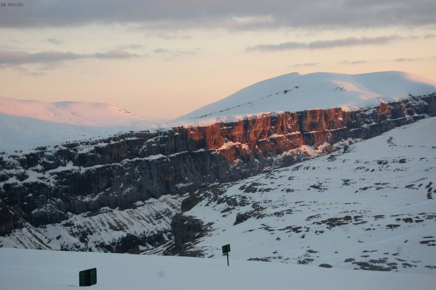 El atardecer sobre Cuello Gordo.