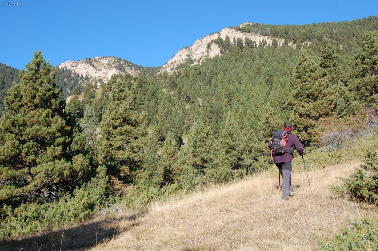 Remontant des del Coll de Fumanya, amb el primer objectiu al fons.