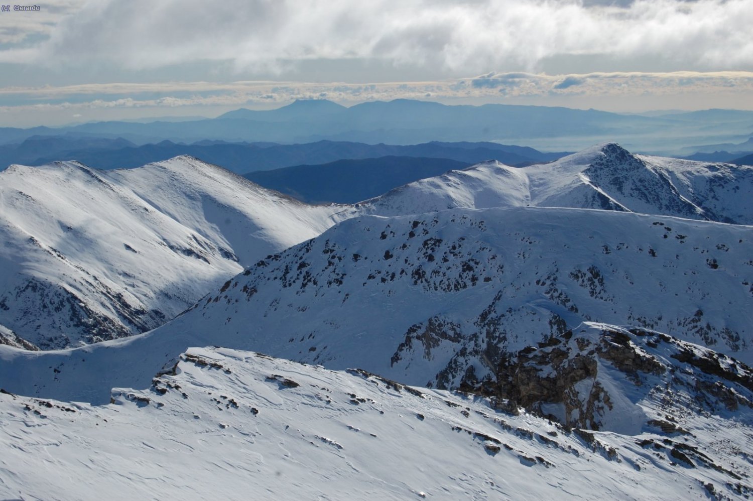 Hacia el sur, con Montseny-Matagalls al fondo.