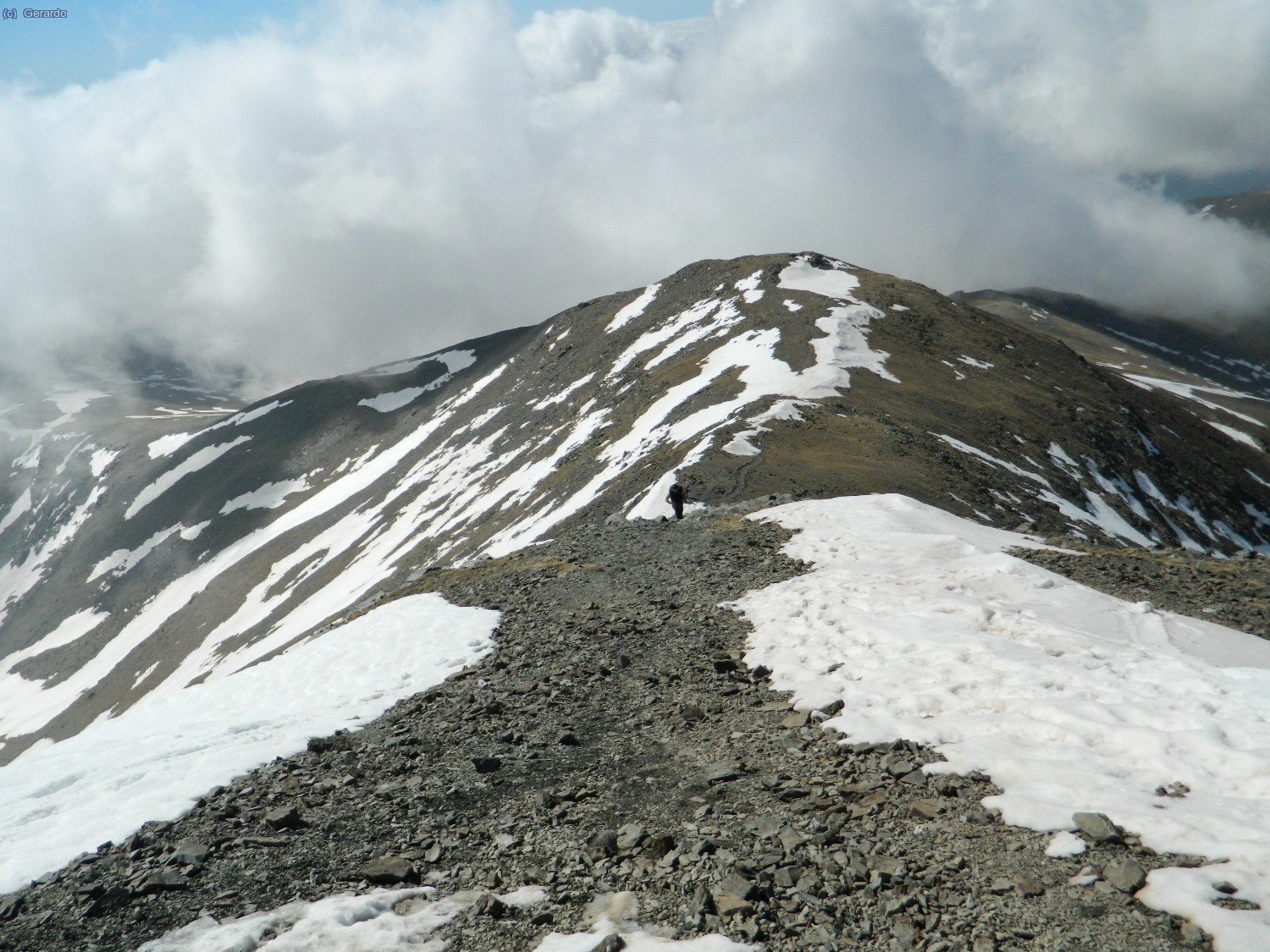 El llom sud per el que he pujat, als meus peus.