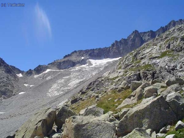 El collado de Salenques y a su derecha la cresta de Salenques hasta el Margalida