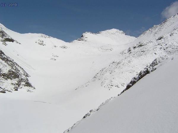 Estany Negre, portella y Pic de Baiau
