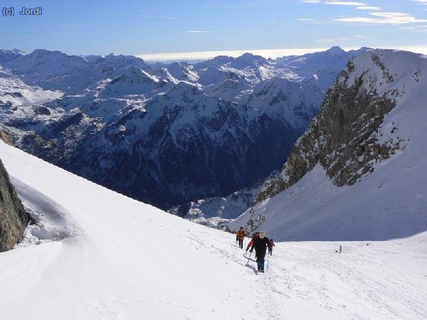 Empezamos la subida final a la pala cimera