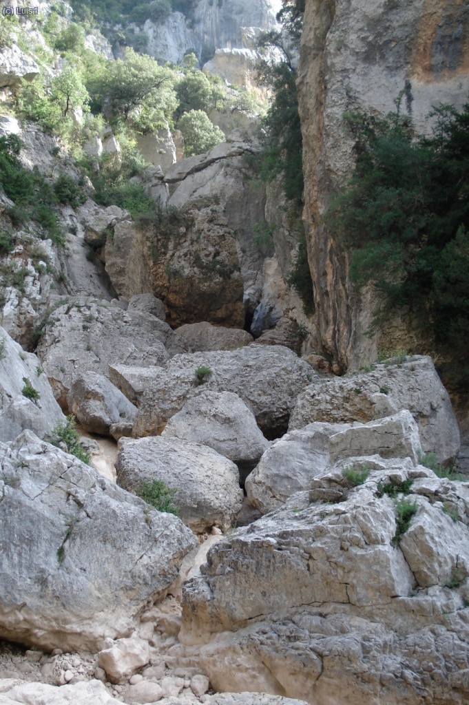 Caos en el Masc&uacute;n justo en la confluencia del barranco de Ot&iacute;n.