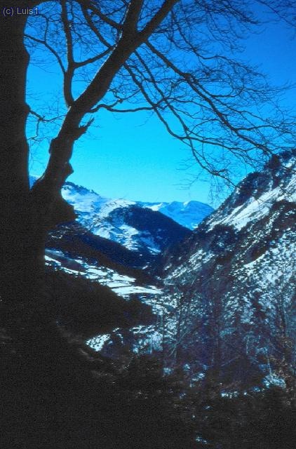 Vista del valle Aguas Limpias que vamos subiendo.