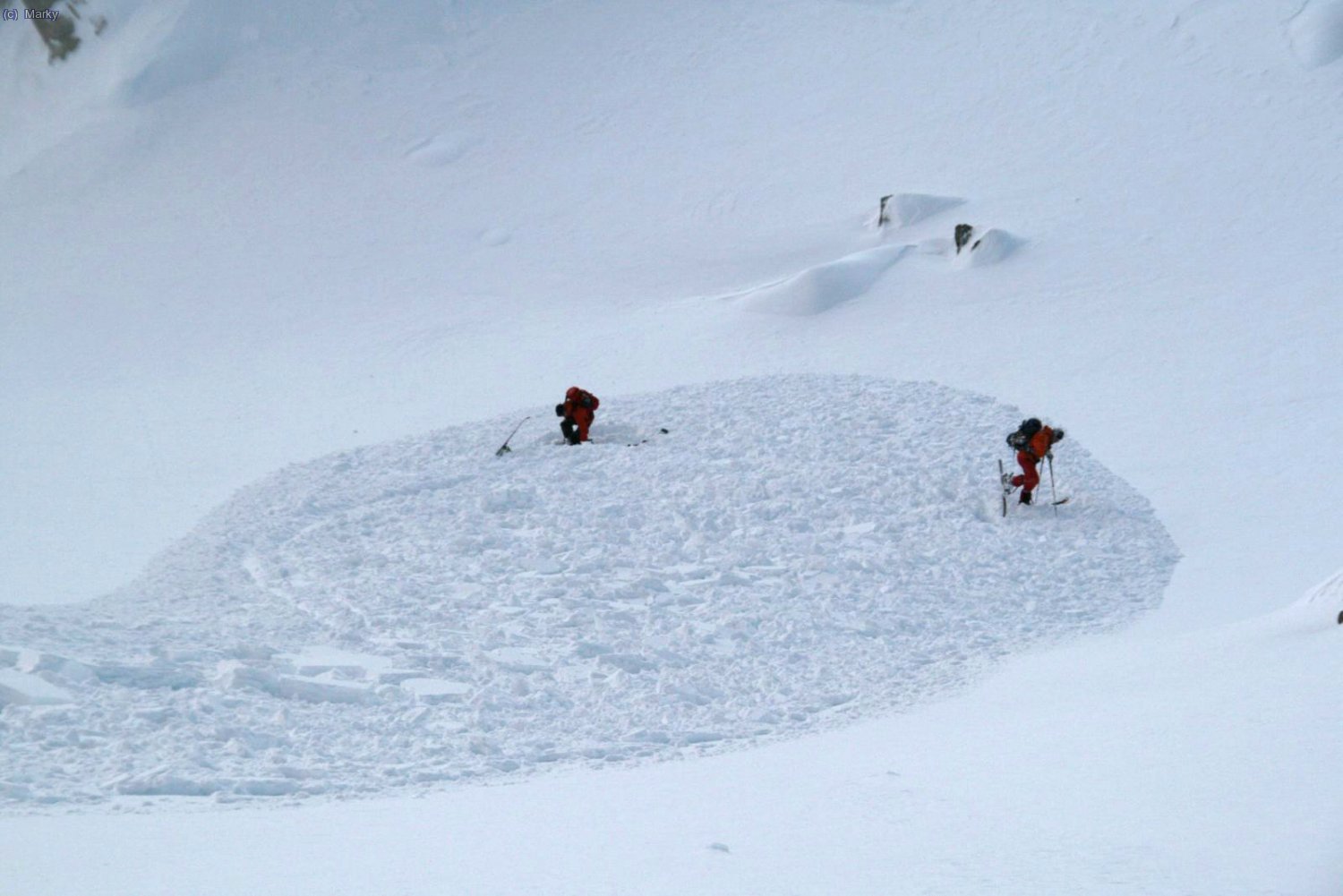 Un alud se lleva a los 2 del medio 100mts para abajo!!!