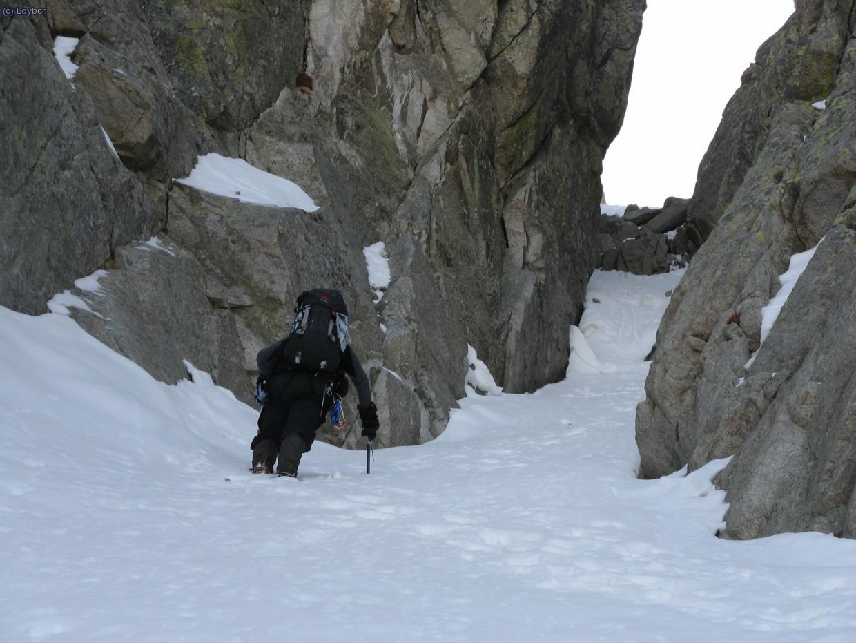 Alba va delante. Llegando ya al paso mixto de III