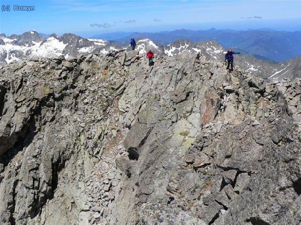 Waldo, Pekas y Aretha "paseando" por la cresta