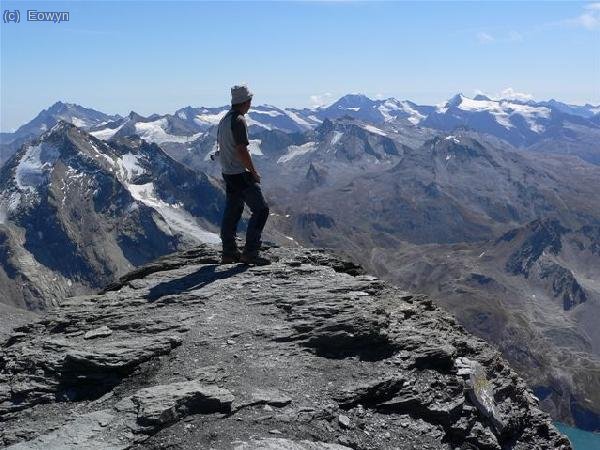 JordiC contemplando Tsanteileina, Pers, Montet, Ciamarella, Albaron...