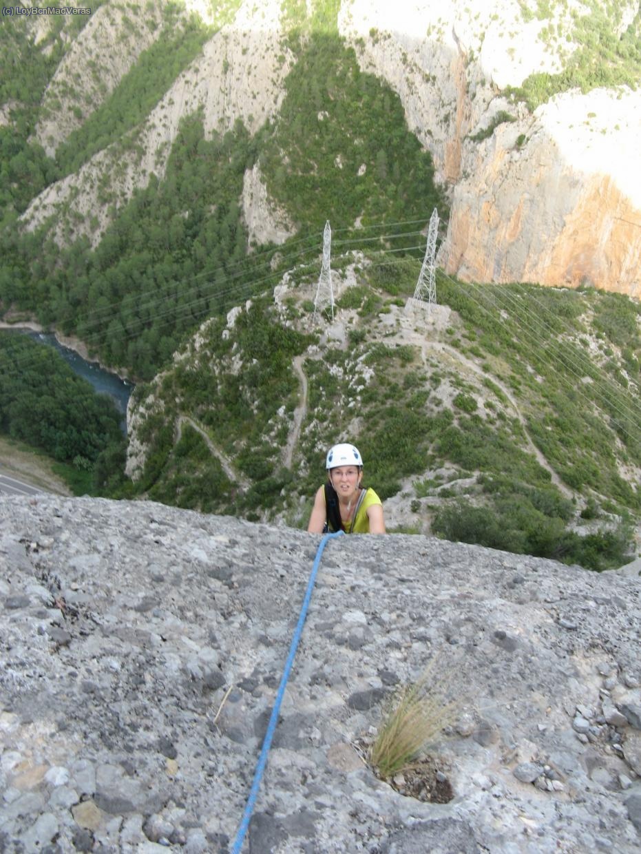 Loybcn llegando a la reunion del segundo largo