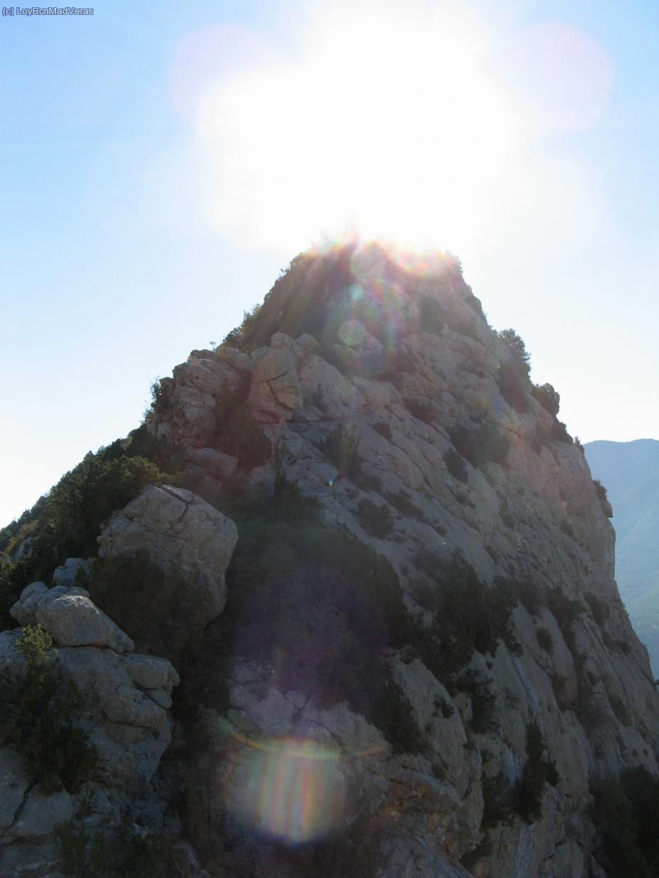 Vista de la cresta hacia atras desde el punto del rapel