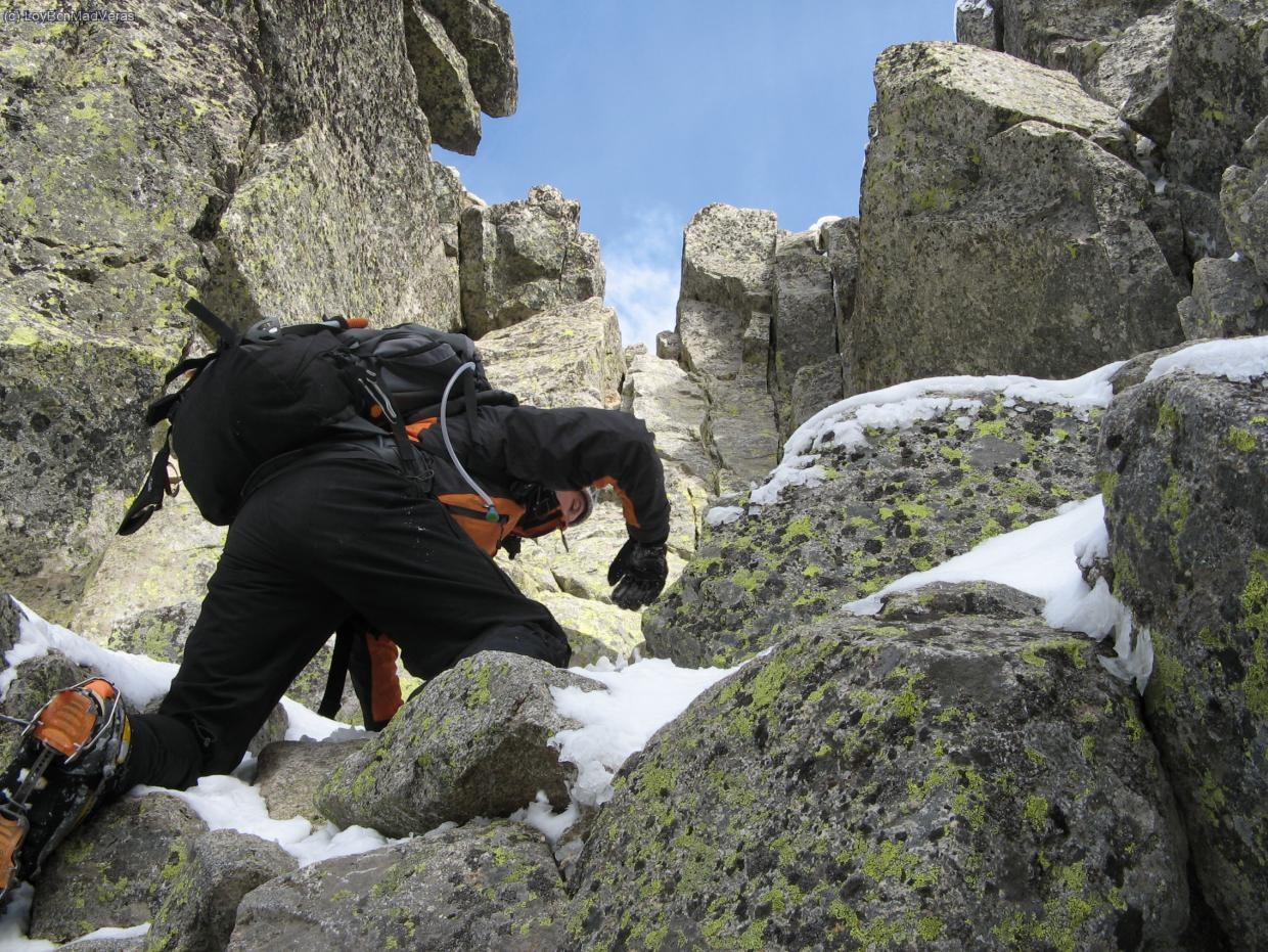 Ultimas trepdas que pudimos hacer, con la roca con unas capitas de hielo que daban mucha risa