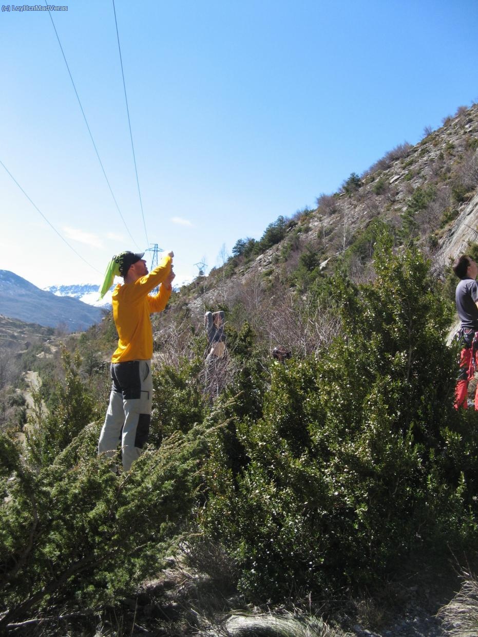 En la zona de escalada deportiva
