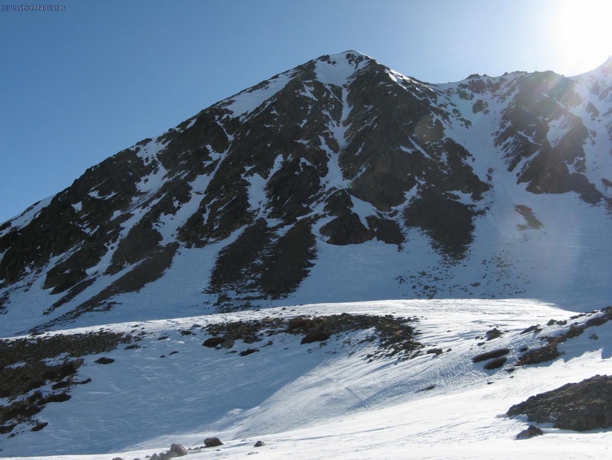 Cara Oeste del Pic Blanc y su corredor central