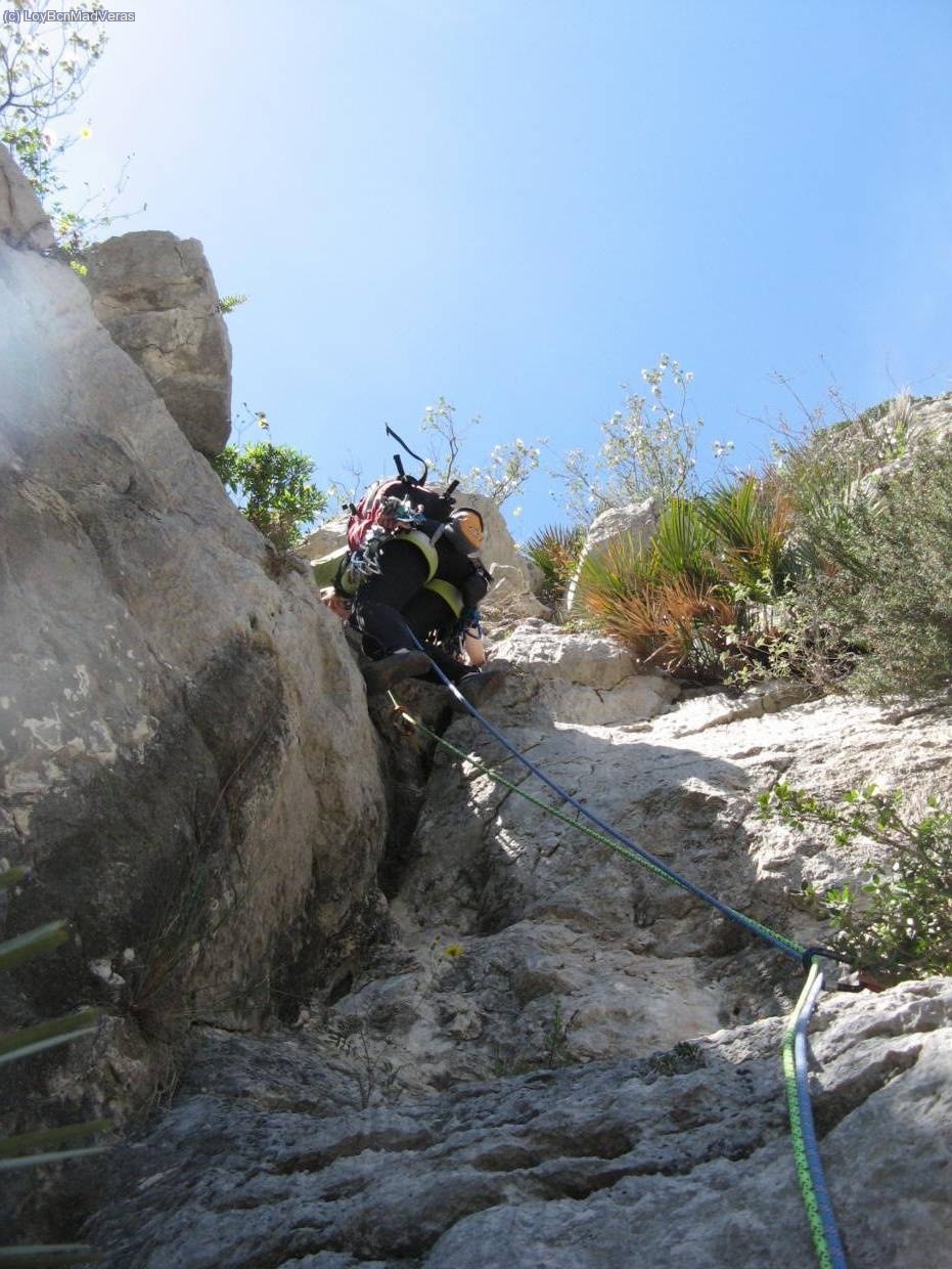 Loybcn en la salida del segundo largo