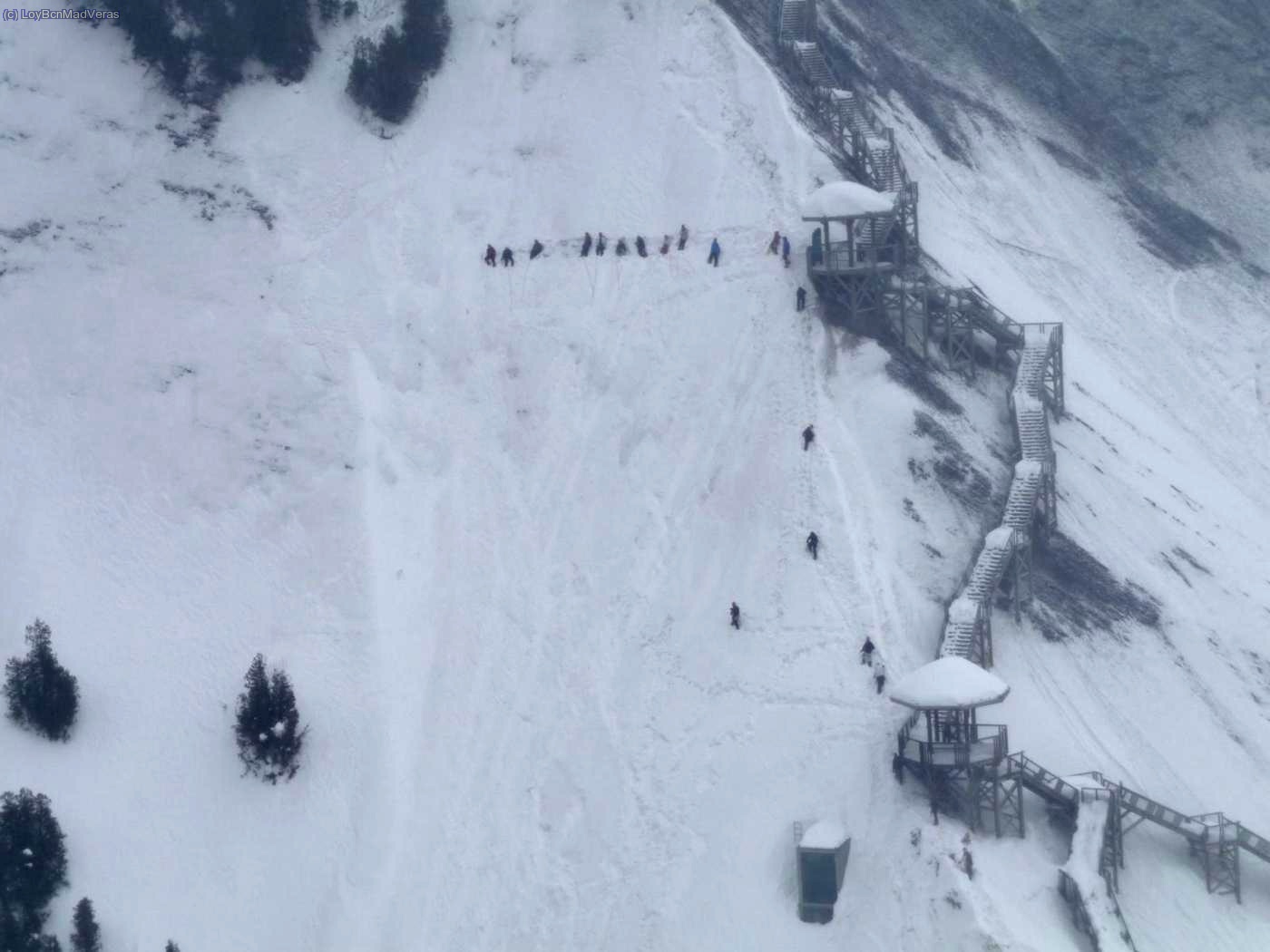 Un colegio haciendo prácticas de alpinismo