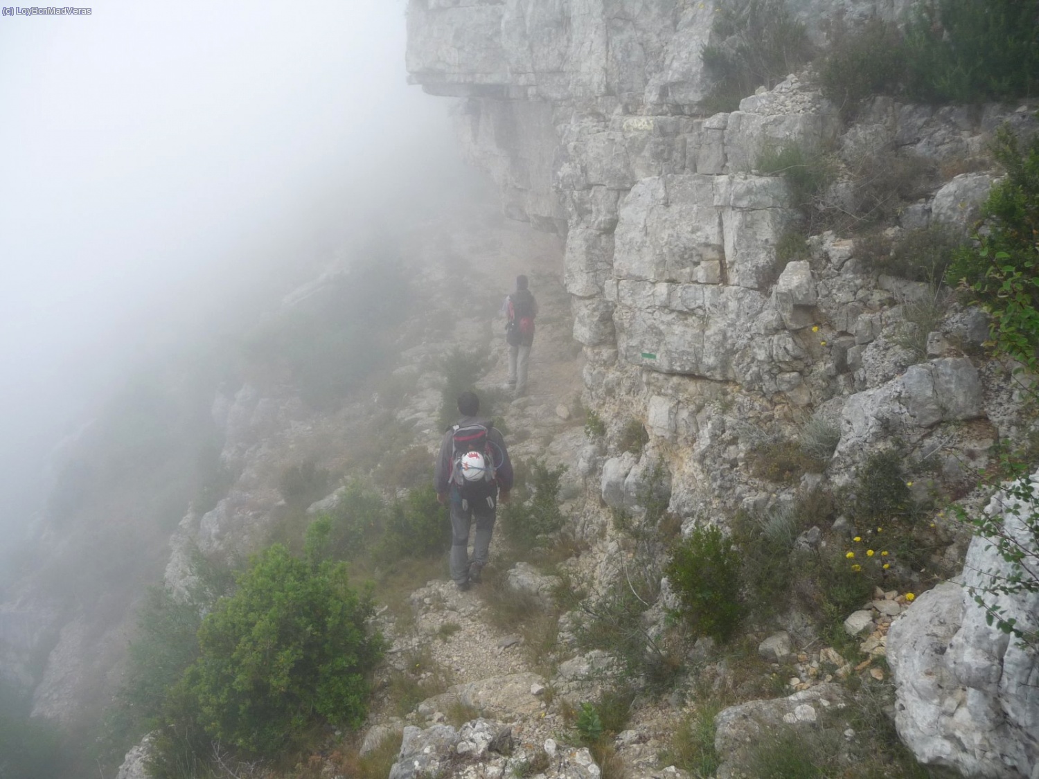 Parece ser que vamos a tardar bastante en encontrar los r&aacute;peles... nos pasamos la cima de les Feixes...